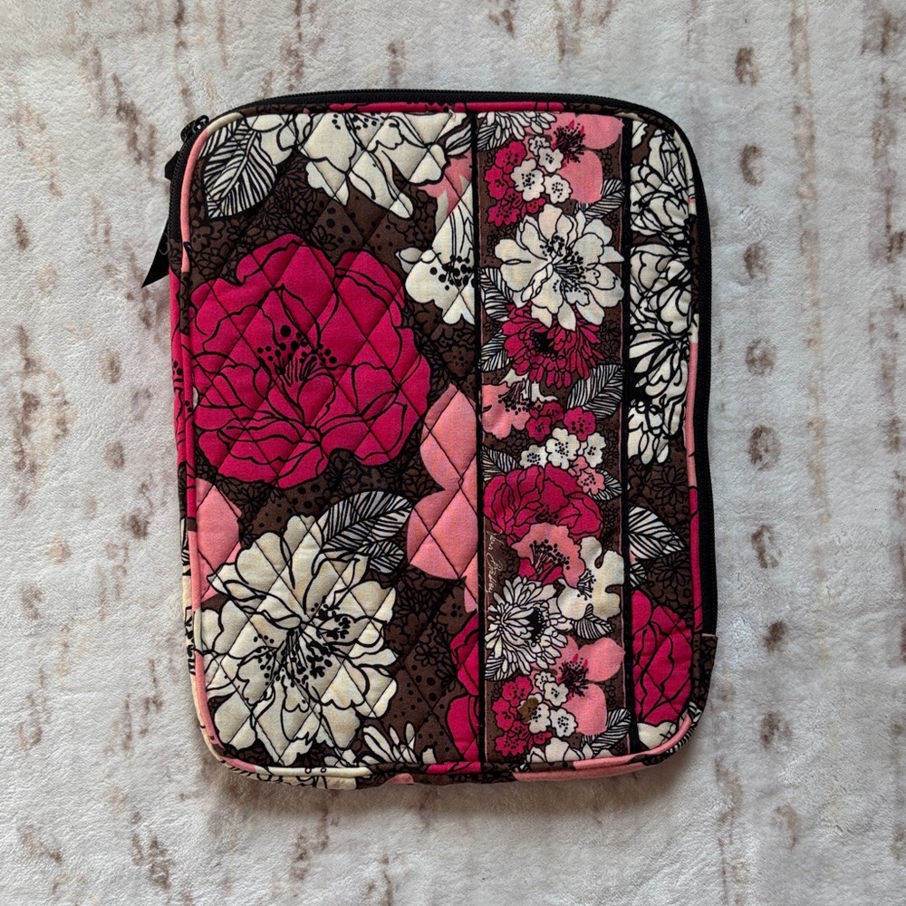 Vera Bradley Floral Tablet Sleeve - Pink and Brown